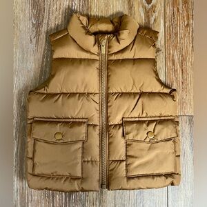 Old Navy Baby Water Resistant Tan Puffer Vest Size 12-18 Months